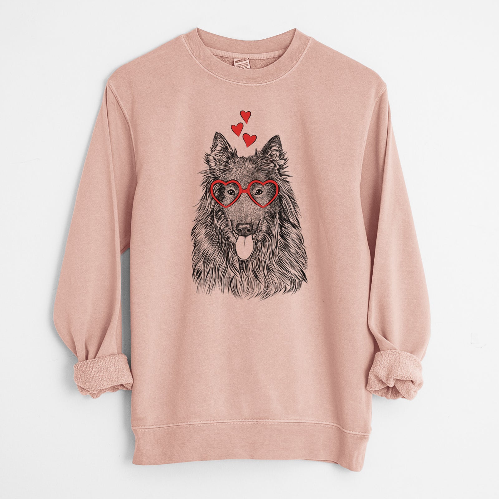 Valentine Daan the Belgian Shepherd - Unisex Pigment Dyed Crew Sweatshirt