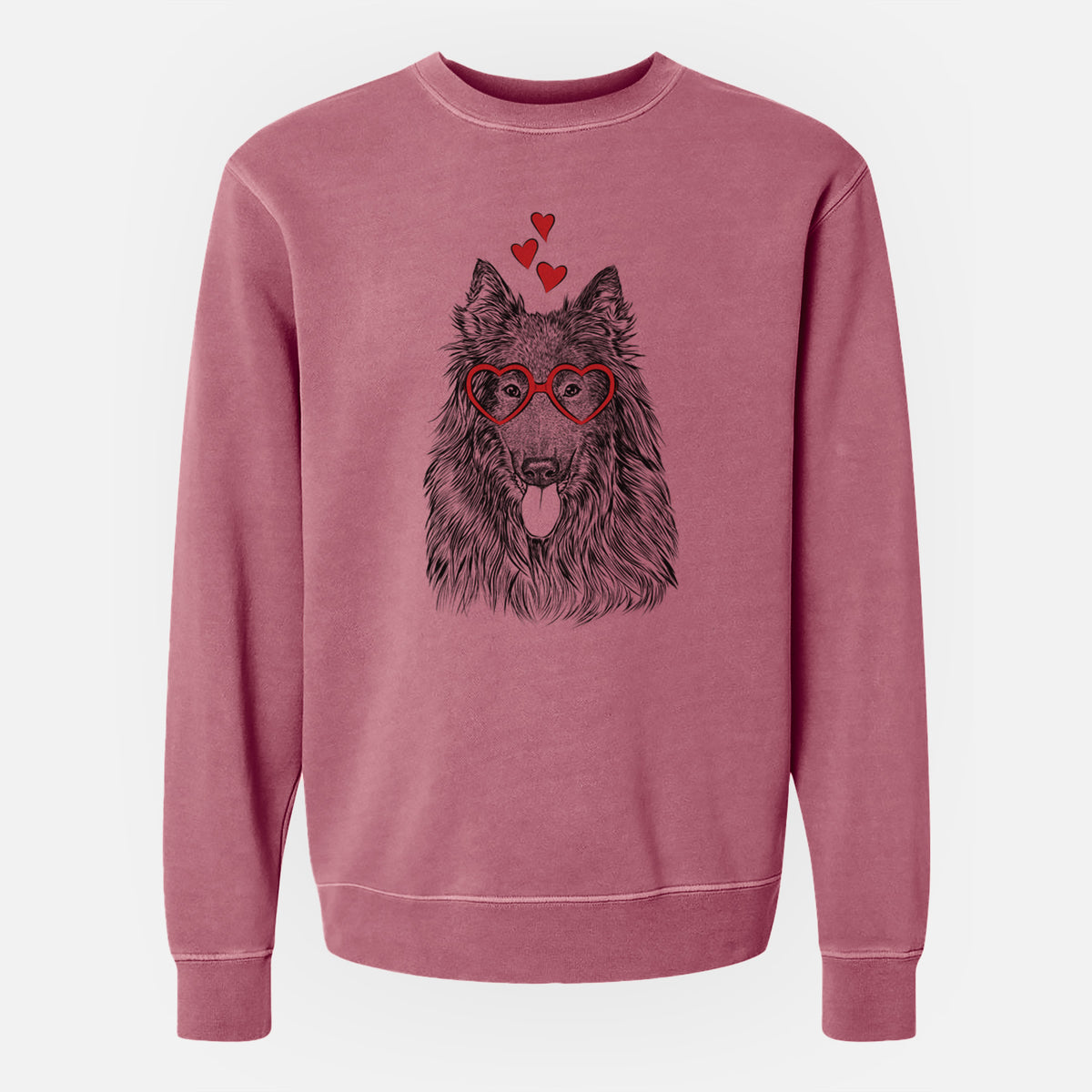 Valentine Daan the Belgian Shepherd - Unisex Pigment Dyed Crew Sweatshirt