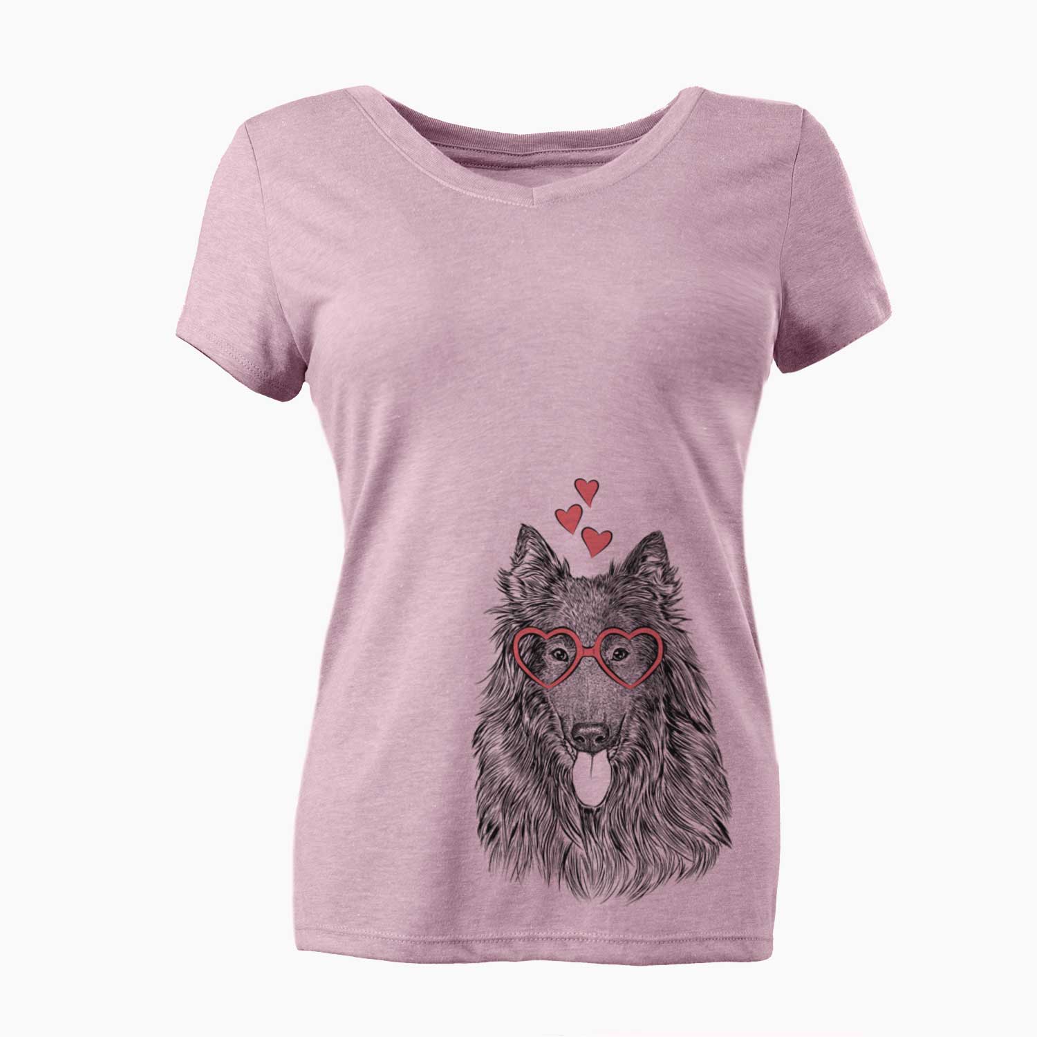 Valentine Daan the Belgian Shepherd - Women's V-neck Shirt