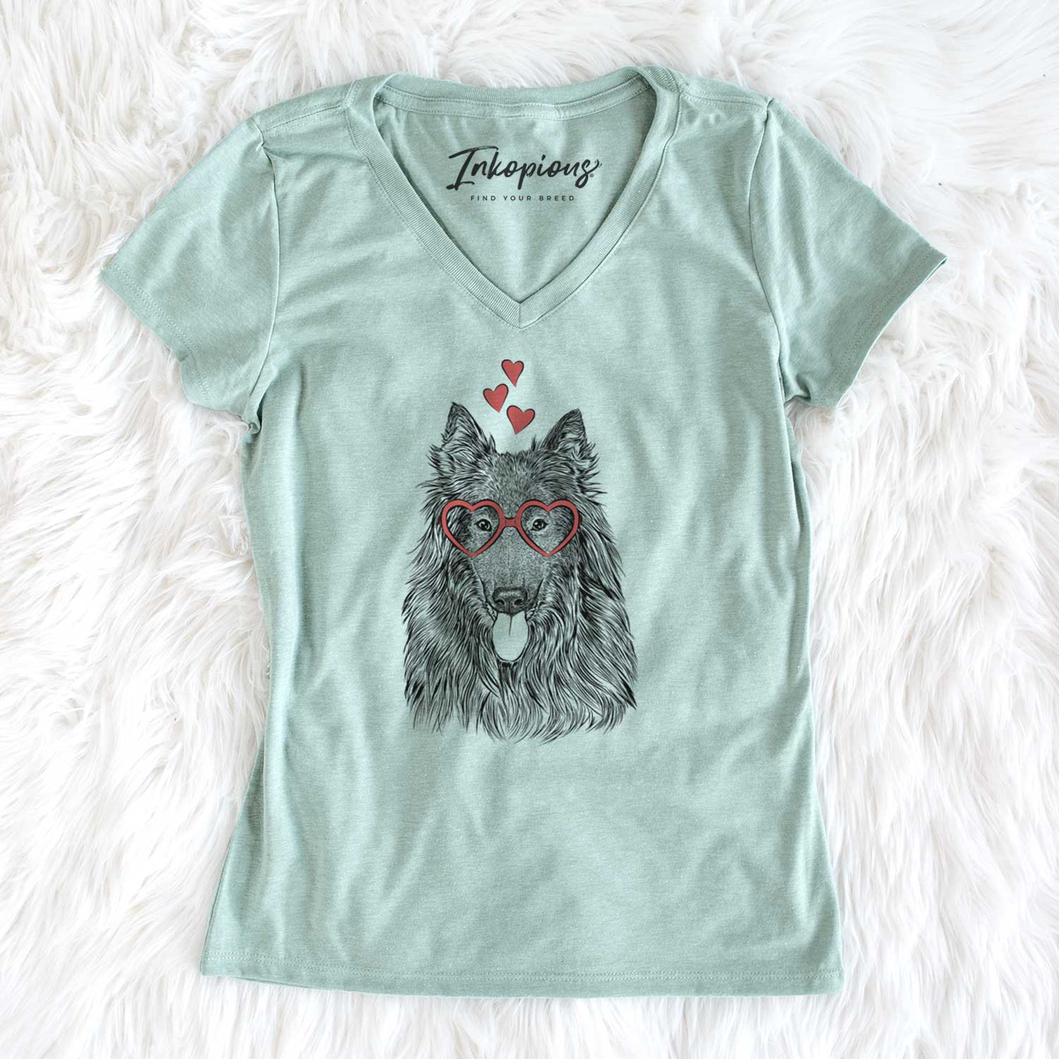 Valentine Daan the Belgian Shepherd - Women's V-neck Shirt