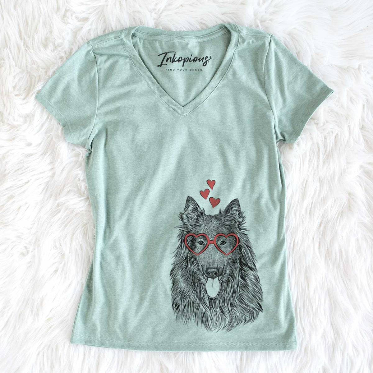 Valentine Daan the Belgian Shepherd - Women&#39;s V-neck Shirt