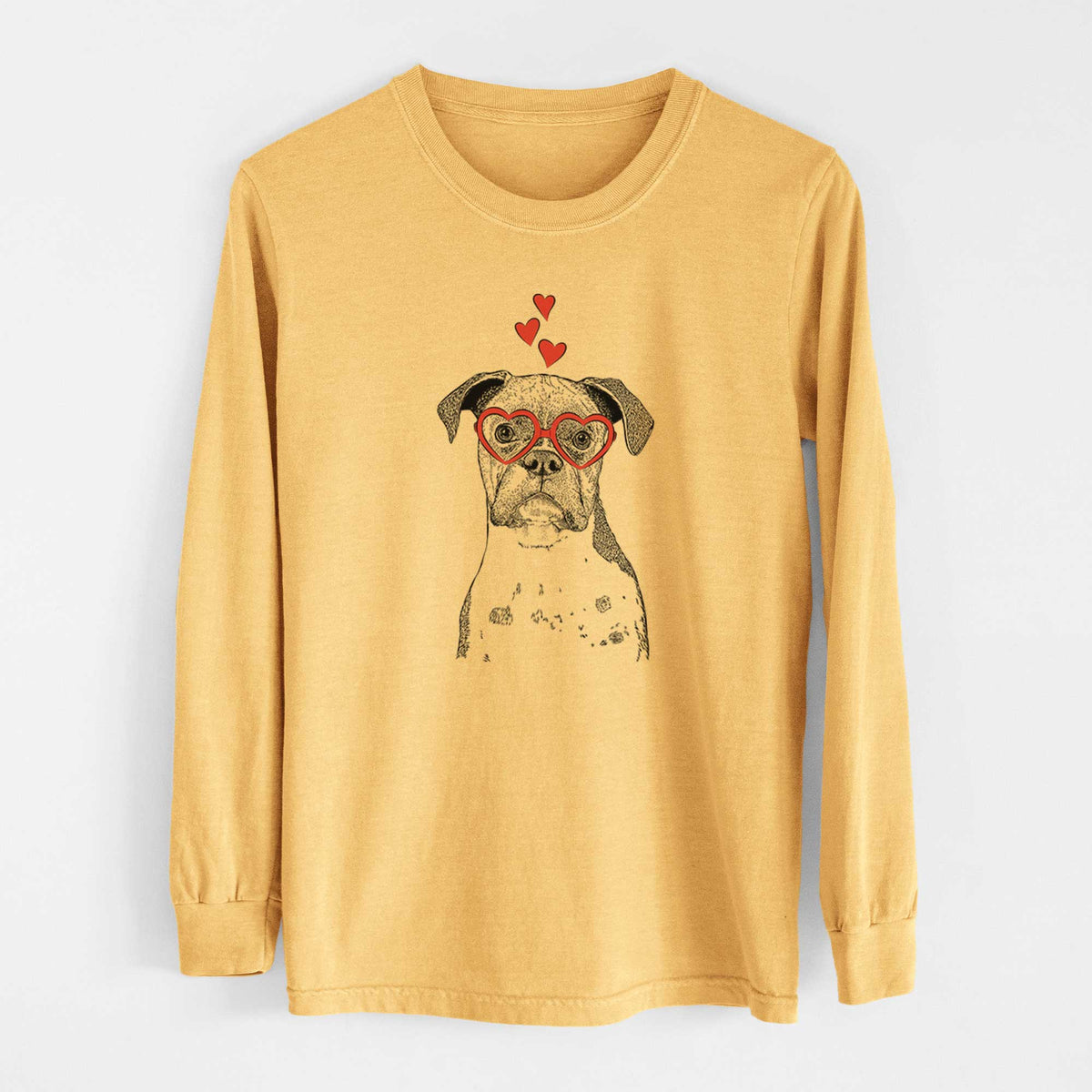 Valentine Daisy the Boxer - Heavyweight 100% Cotton Long Sleeve