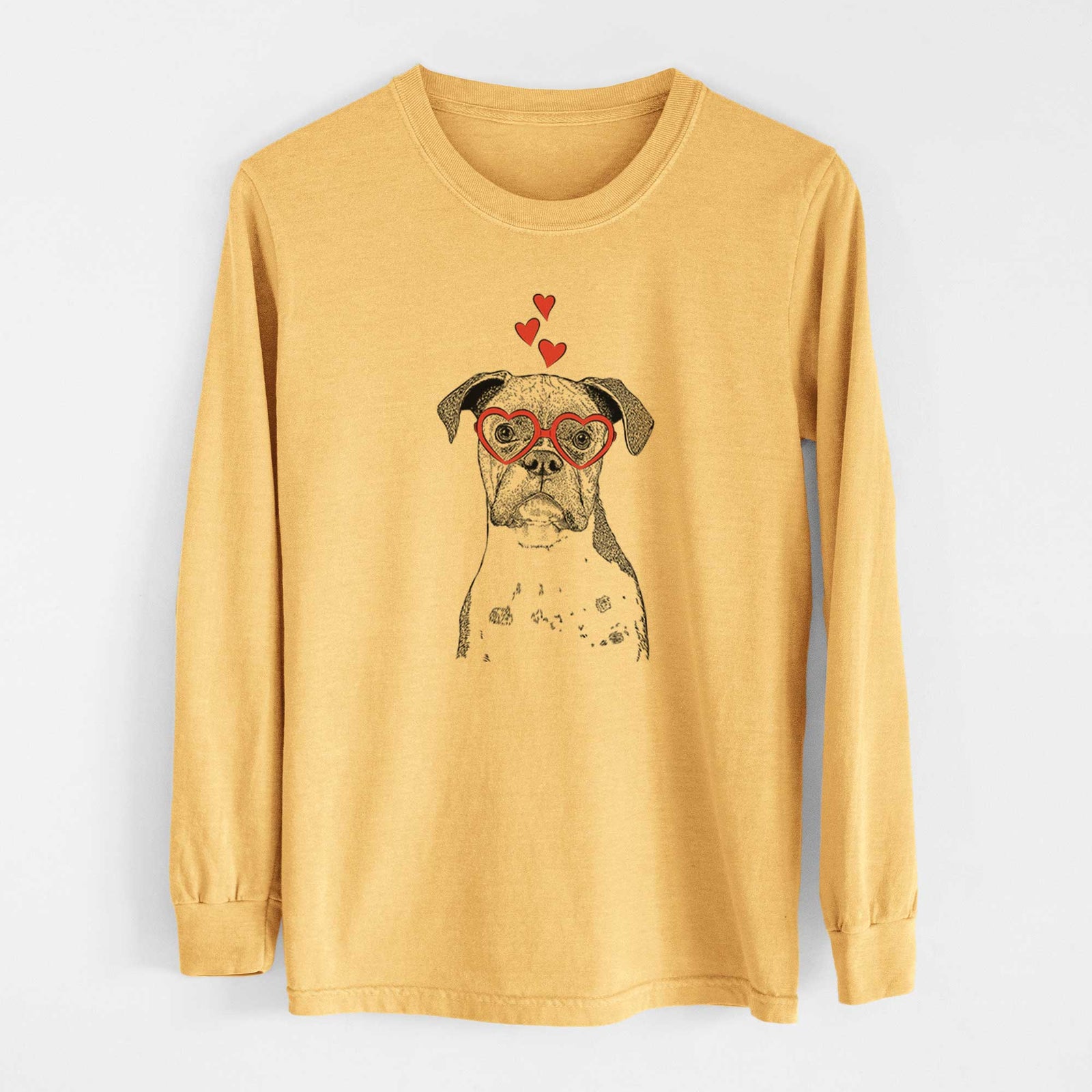 Valentine Daisy the Boxer - Heavyweight 100% Cotton Long Sleeve
