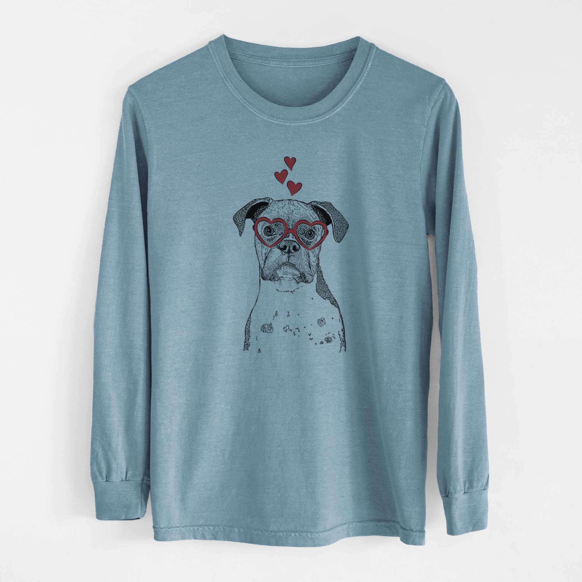 Valentine Daisy the Boxer - Heavyweight 100% Cotton Long Sleeve