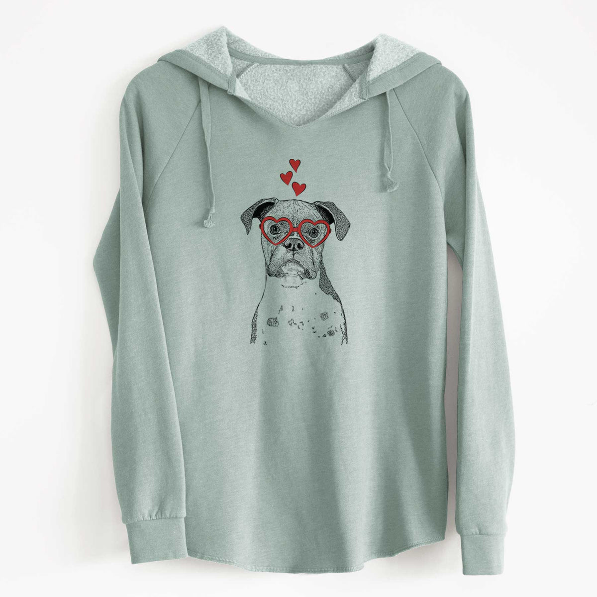 Valentine Daisy the Boxer - Cali Wave Hooded Sweatshirt