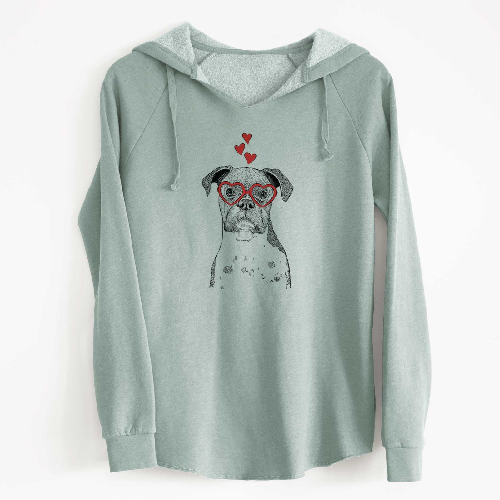 Valentine Daisy the Boxer - Cali Wave Hooded Sweatshirt