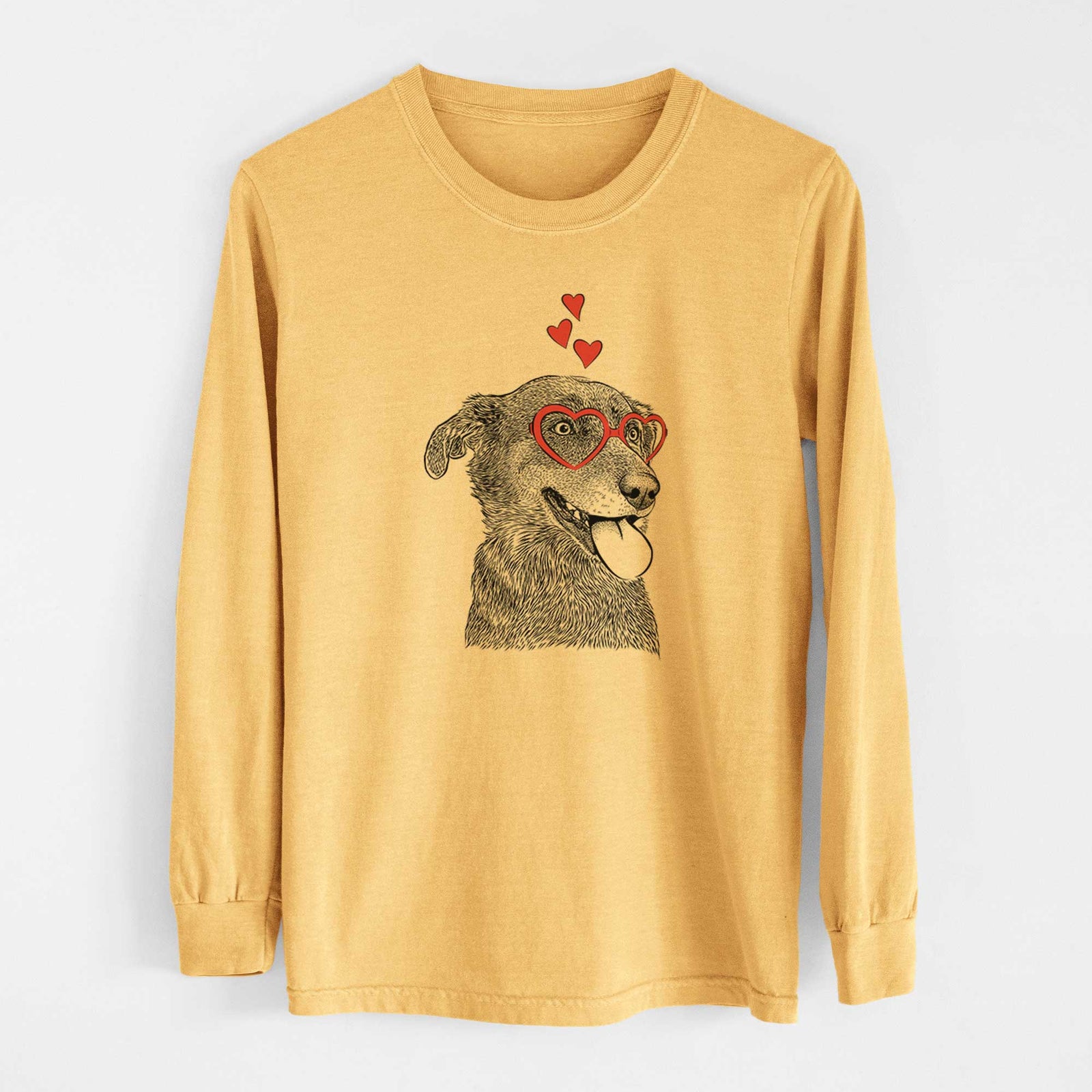 Valentine Daisy the Australian Shepherd Mix - Heavyweight 100% Cotton Long Sleeve