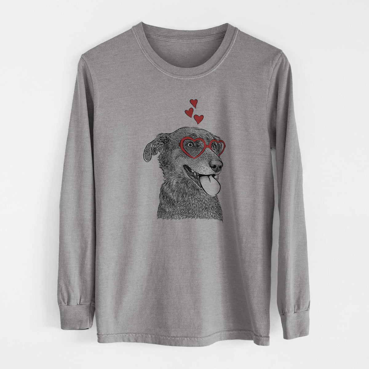 Valentine Daisy the Australian Shepherd Mix - Heavyweight 100% Cotton Long Sleeve