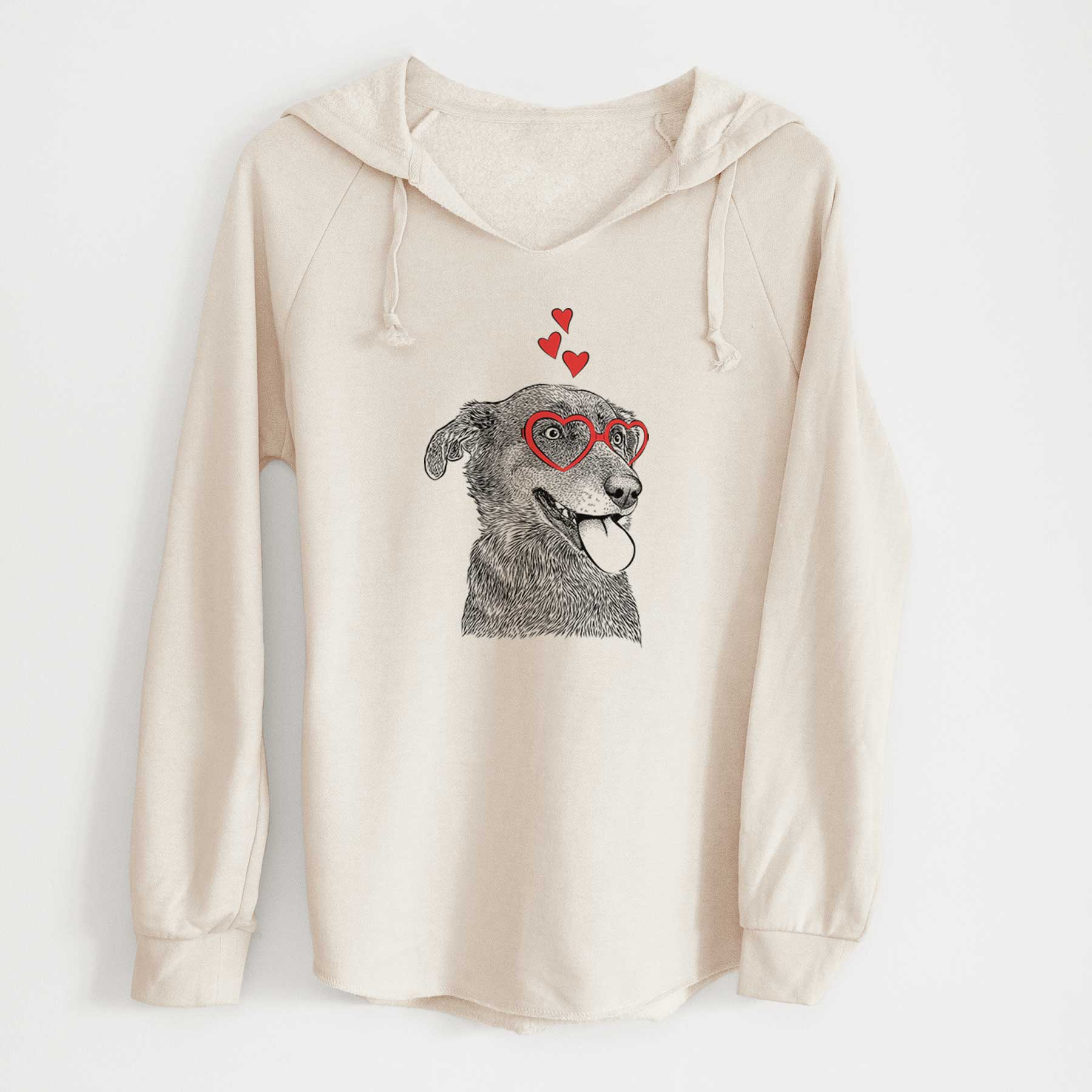 Valentine Daisy the Australian Shepherd Mix - Cali Wave Hooded Sweatshirt