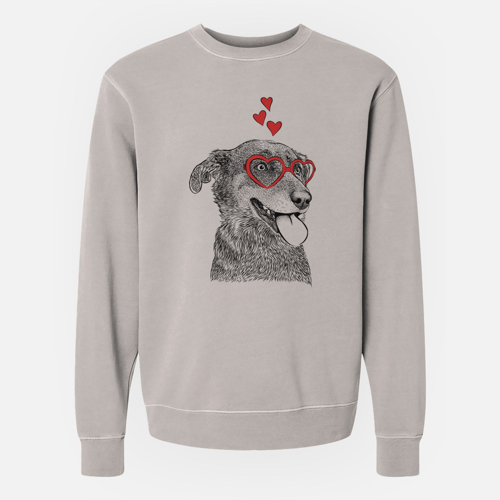 Valentine Daisy the Australian Shepherd Mix - Unisex Pigment Dyed Crew Sweatshirt