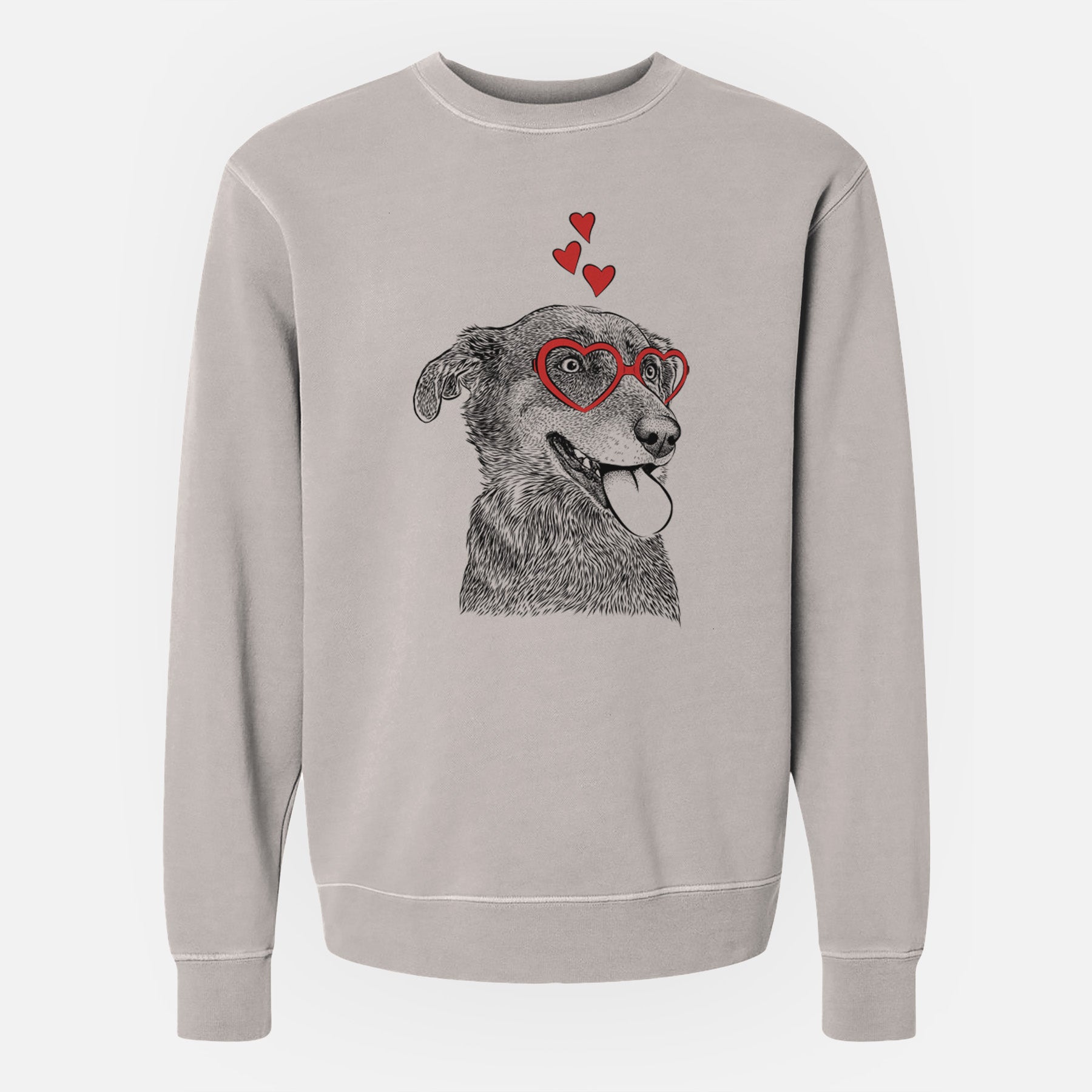 Valentine Daisy the Australian Shepherd Mix - Unisex Pigment Dyed Crew Sweatshirt