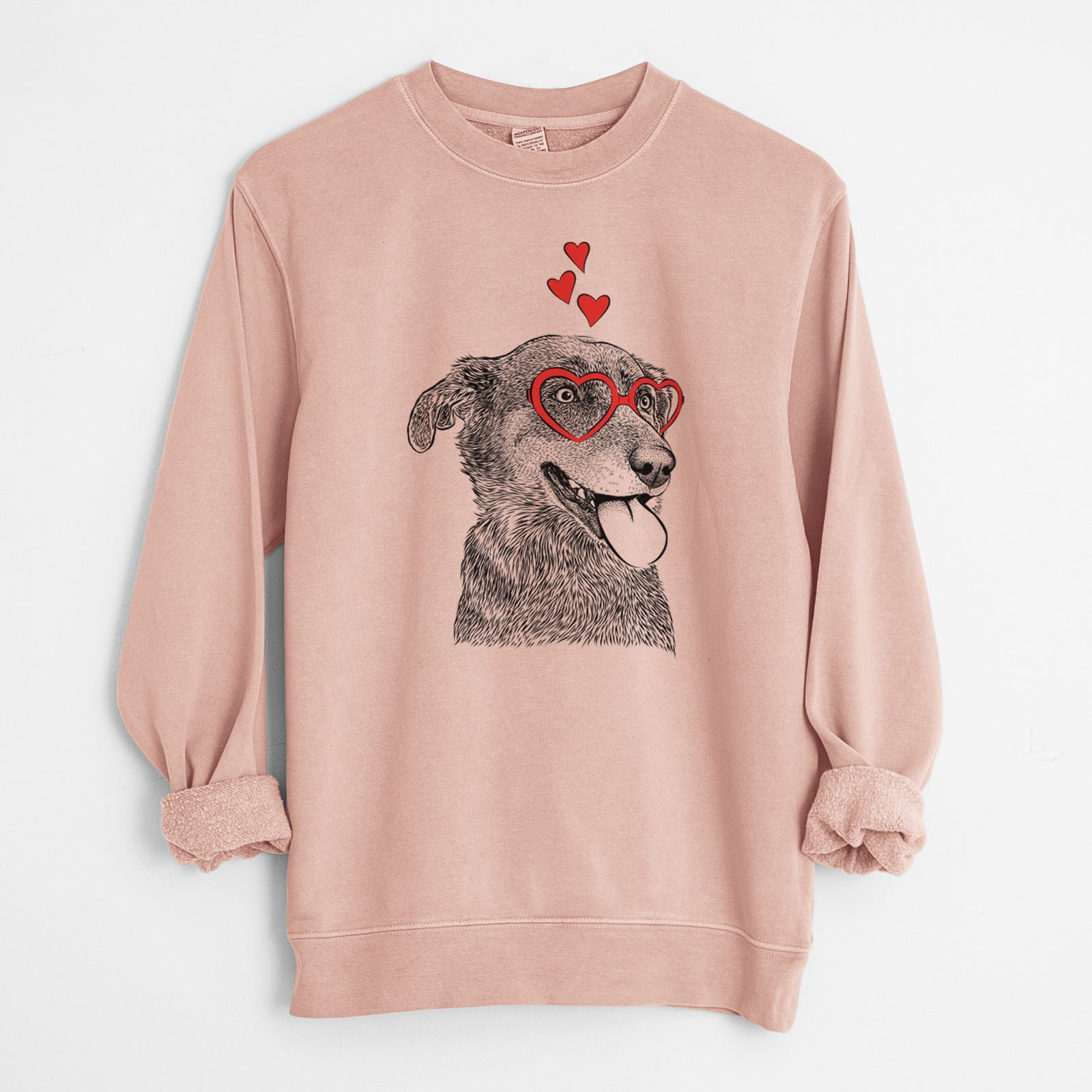 Valentine Daisy the Australian Shepherd Mix - Unisex Pigment Dyed Crew Sweatshirt