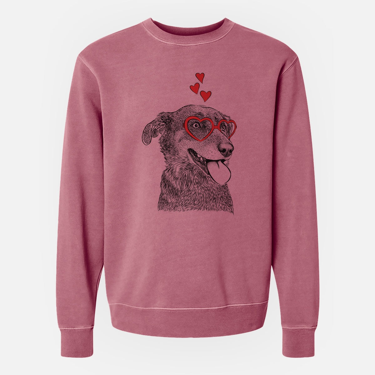 Valentine Daisy the Australian Shepherd Mix - Unisex Pigment Dyed Crew Sweatshirt