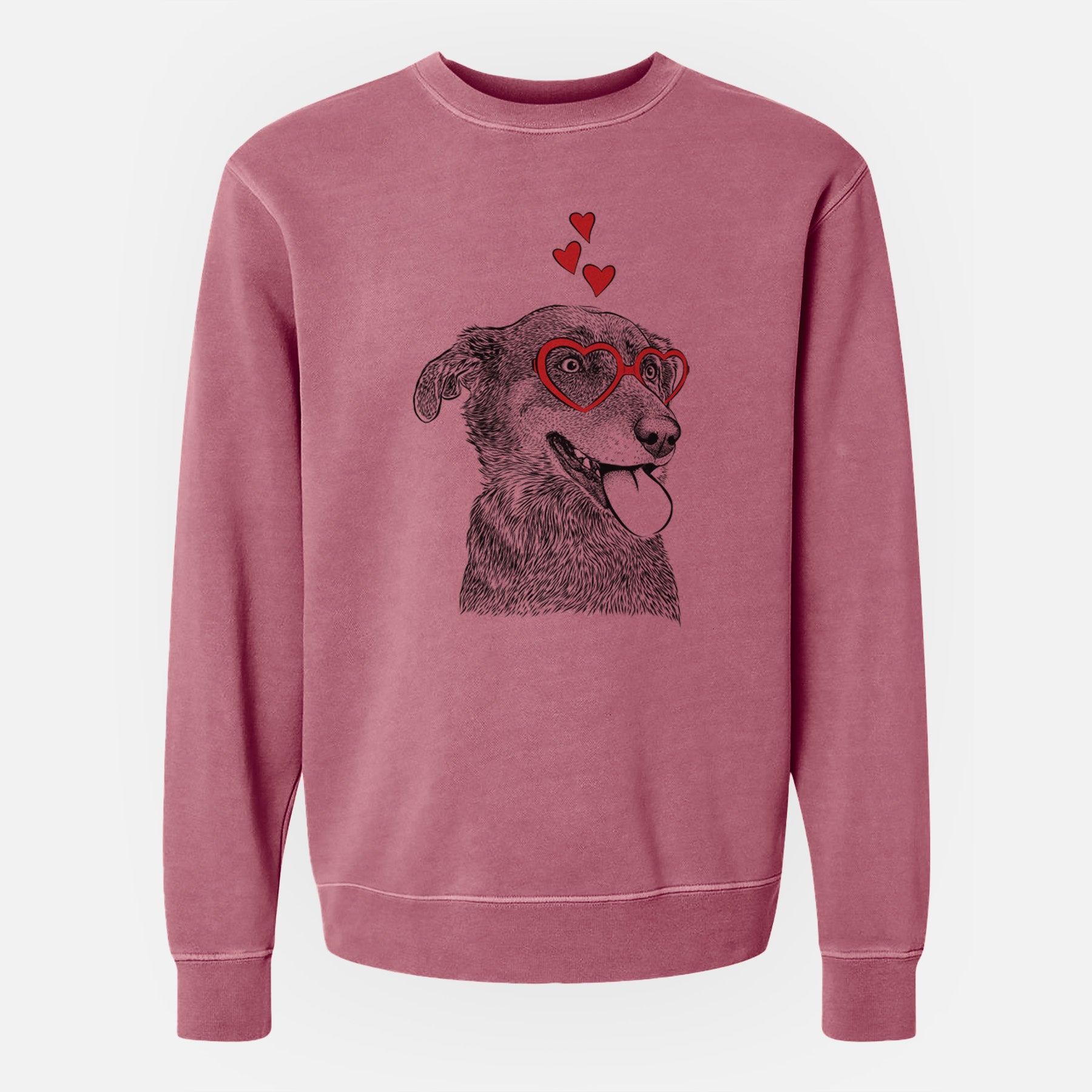 Valentine Daisy the Australian Shepherd Mix - Unisex Pigment Dyed Crew Sweatshirt