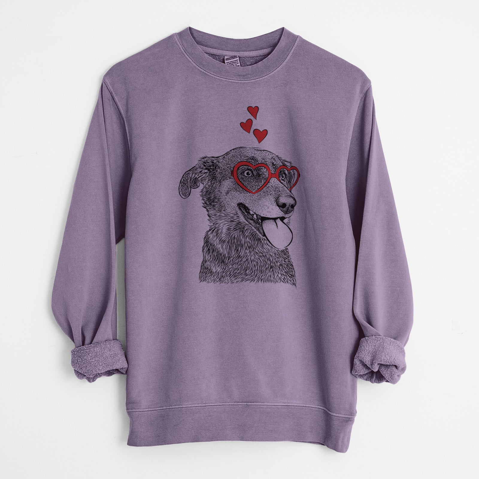 Valentine Daisy the Australian Shepherd Mix - Unisex Pigment Dyed Crew Sweatshirt