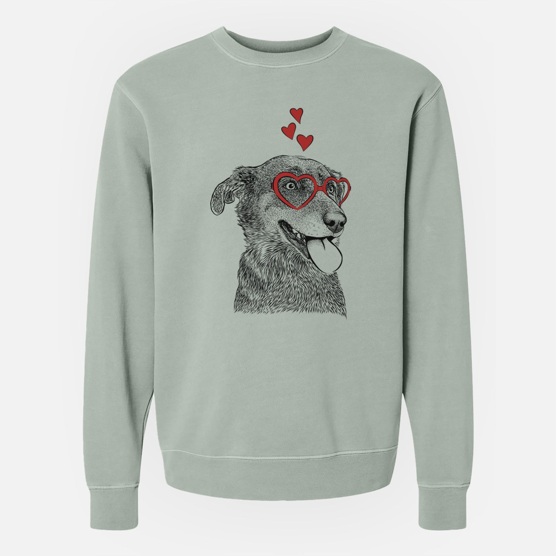 Valentine Daisy the Australian Shepherd Mix - Unisex Pigment Dyed Crew Sweatshirt