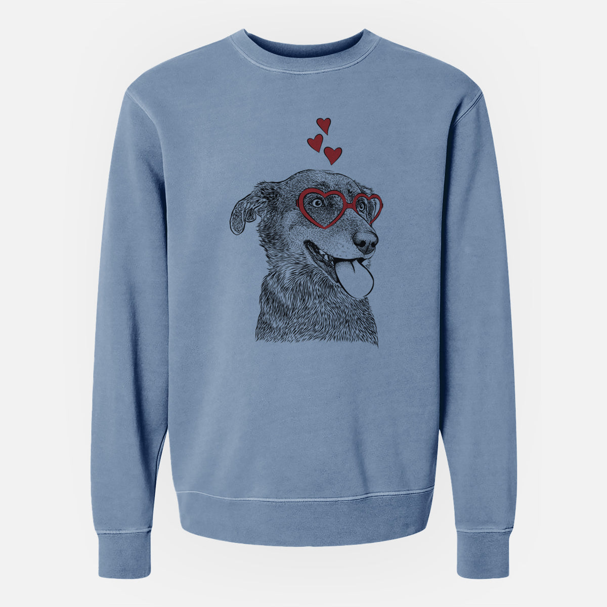 Valentine Daisy the Australian Shepherd Mix - Unisex Pigment Dyed Crew Sweatshirt