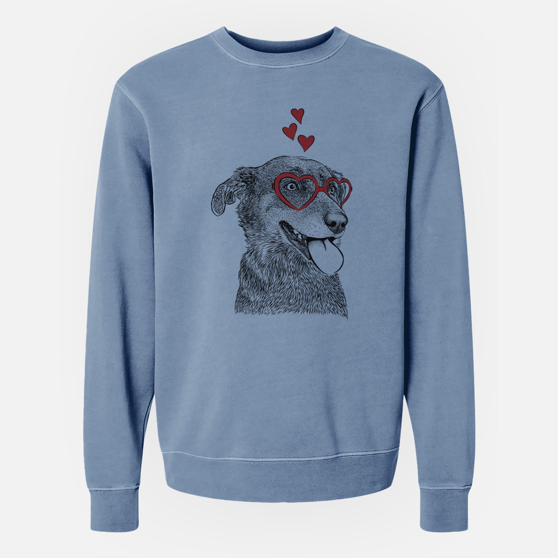 Valentine Daisy the Australian Shepherd Mix - Unisex Pigment Dyed Crew Sweatshirt