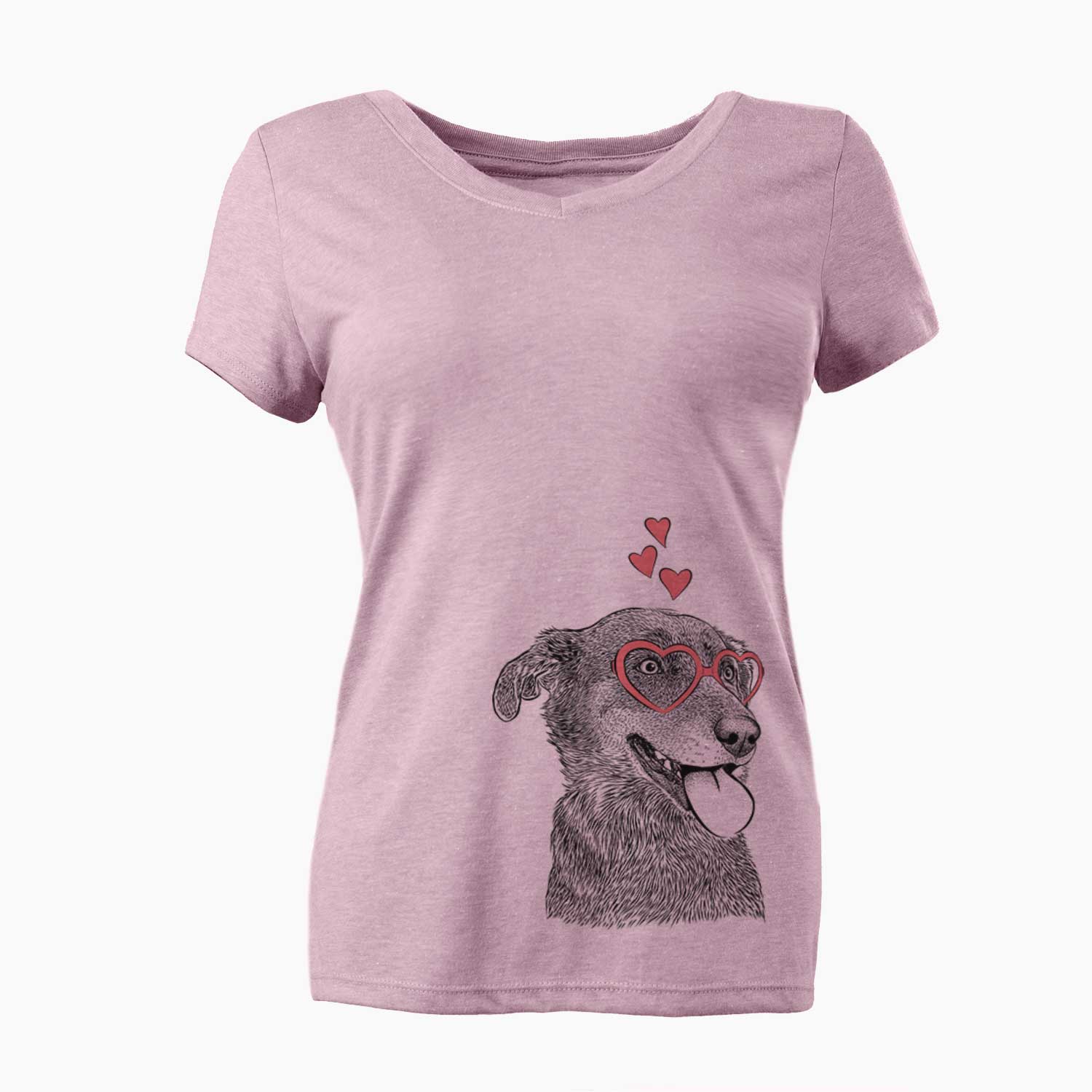 Valentine Daisy the Australian Shepherd Mix - Women's V-neck Shirt