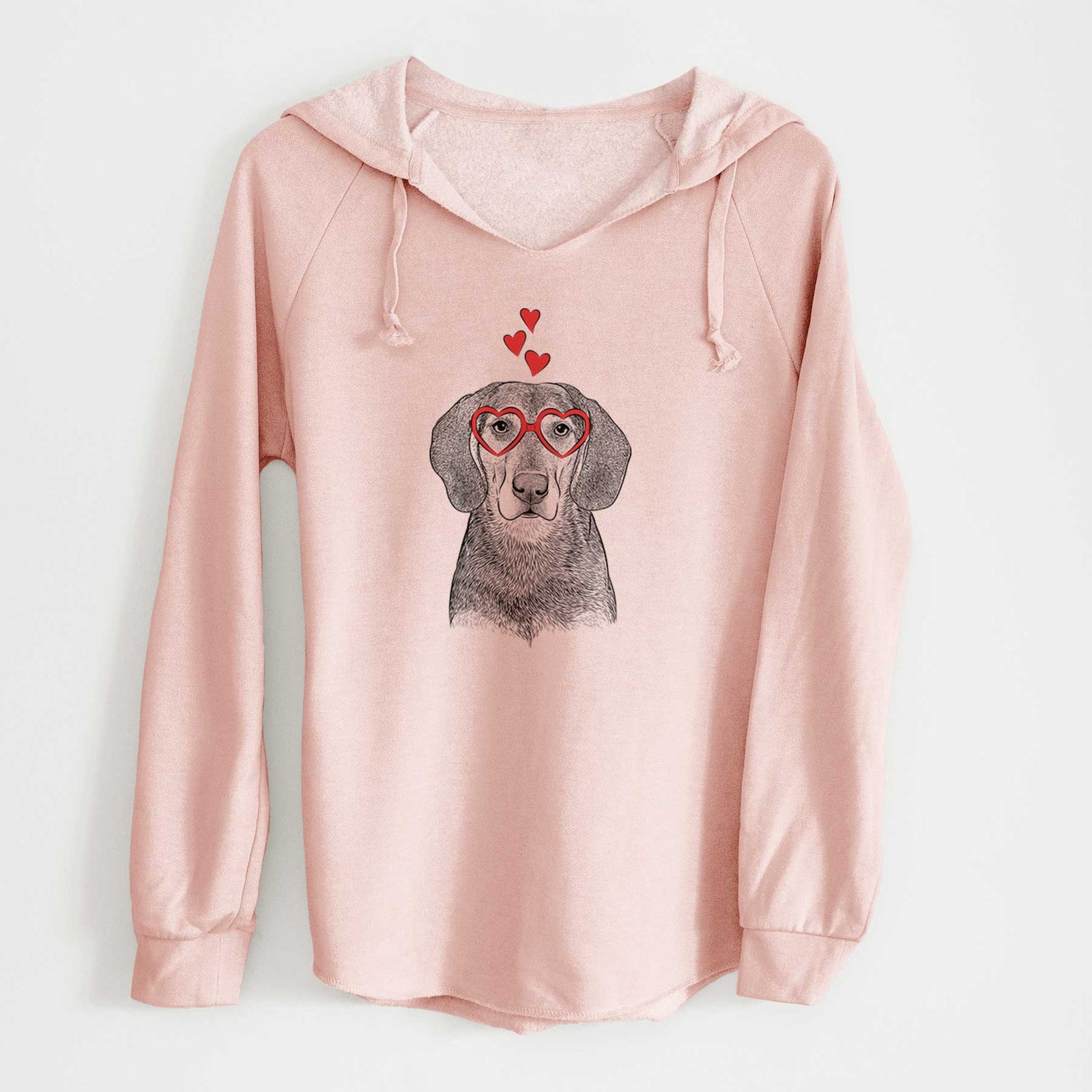 Valentine Daisy the Hound Mix - Cali Wave Hooded Sweatshirt