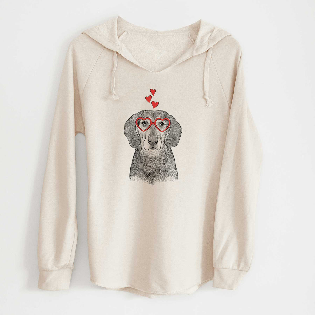 Valentine Daisy the Hound Mix - Cali Wave Hooded Sweatshirt