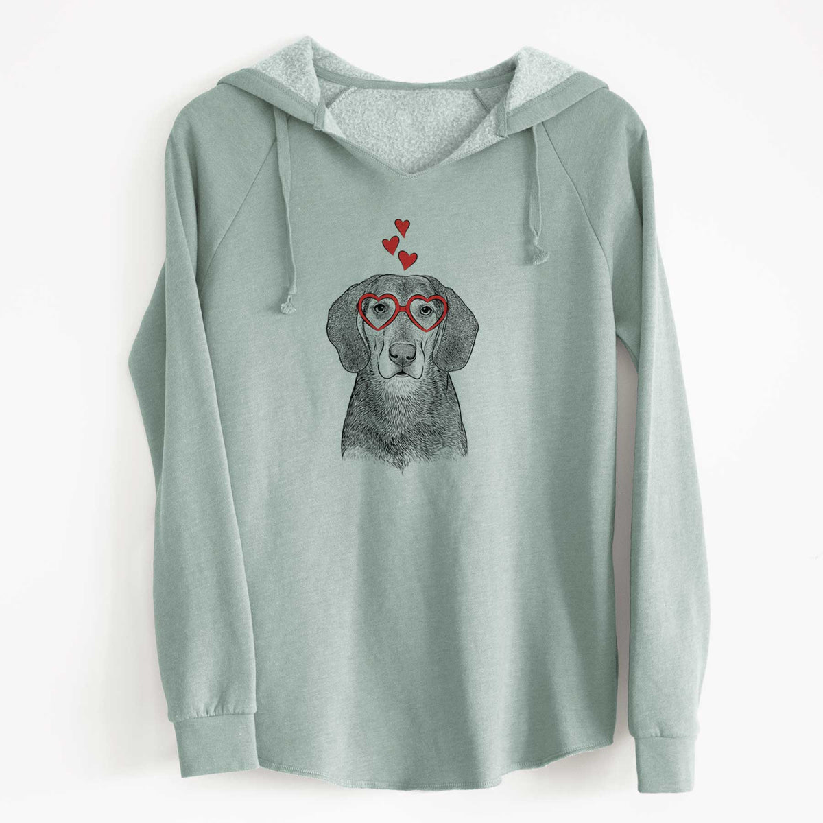 Valentine Daisy the Hound Mix - Cali Wave Hooded Sweatshirt