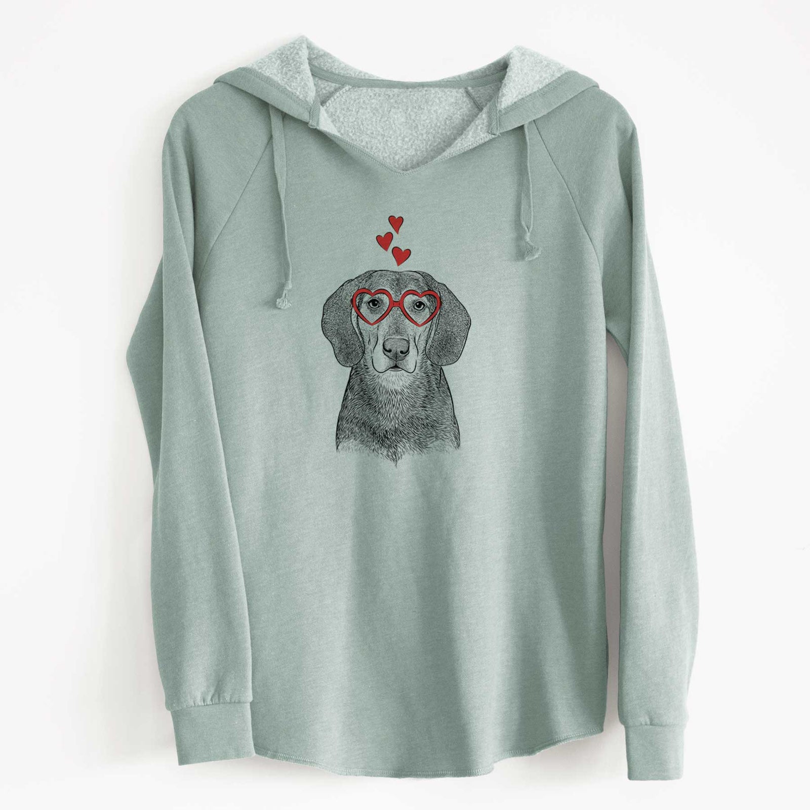 Valentine Daisy the Hound Mix - Cali Wave Hooded Sweatshirt