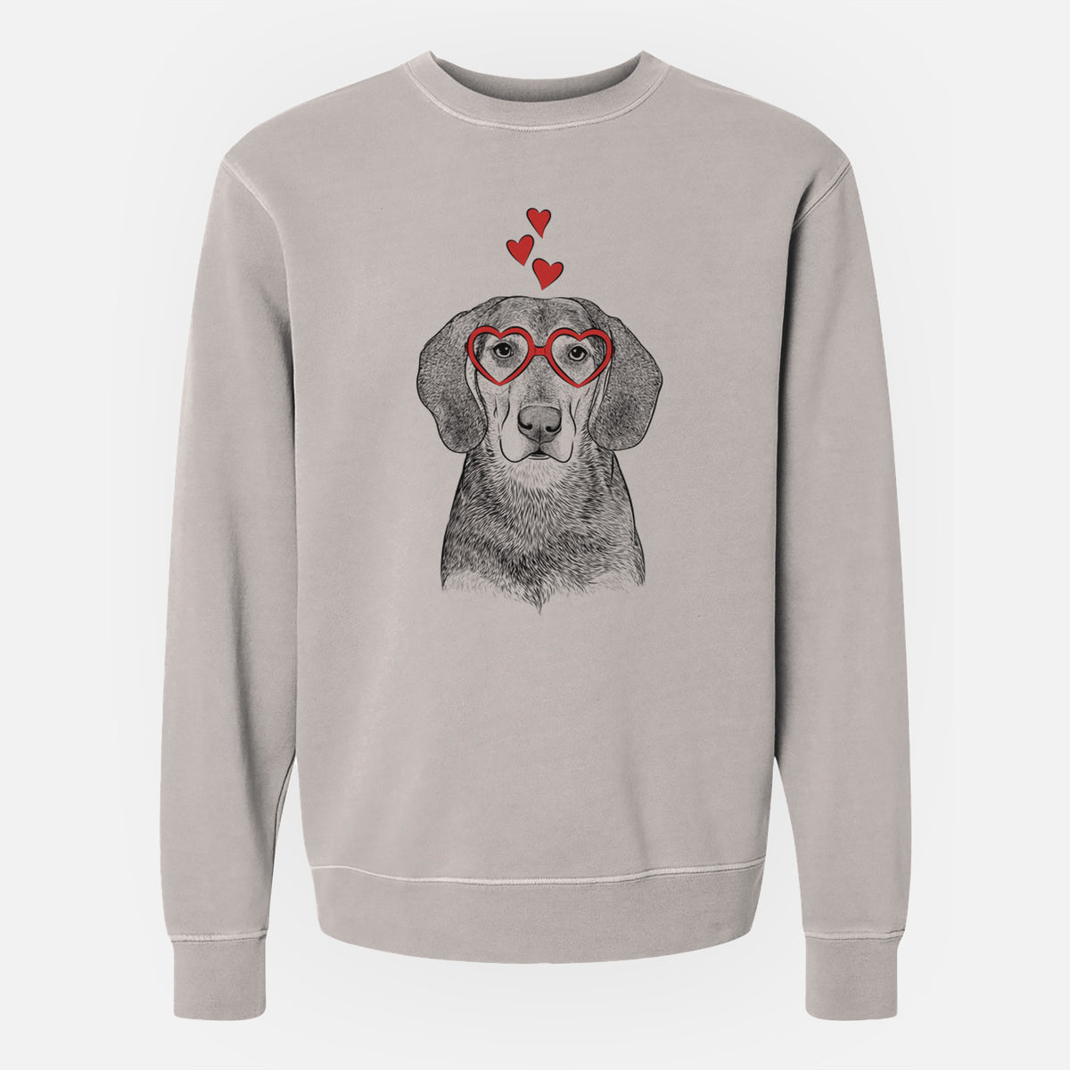 Valentine Daisy the Hound Mix - Unisex Pigment Dyed Crew Sweatshirt