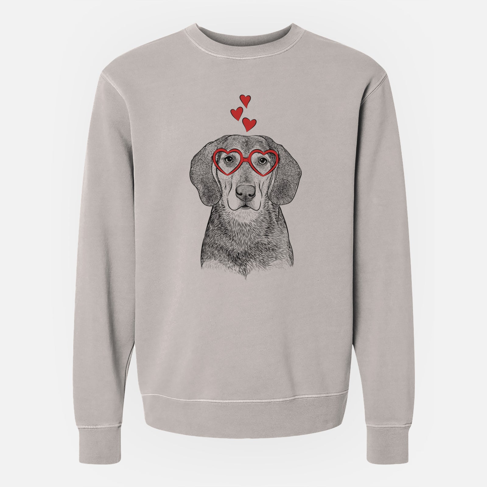 Valentine Daisy the Hound Mix - Unisex Pigment Dyed Crew Sweatshirt