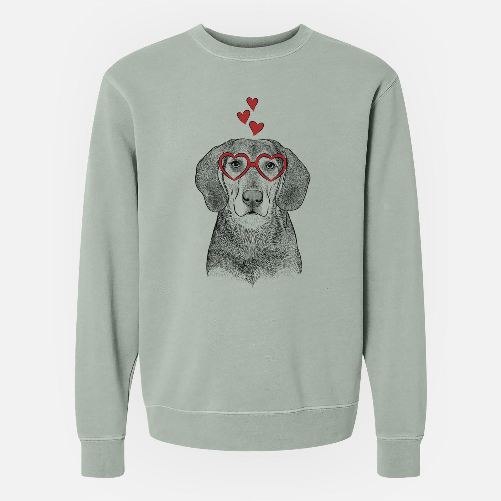 Valentine Daisy the Hound Mix - Unisex Pigment Dyed Crew Sweatshirt
