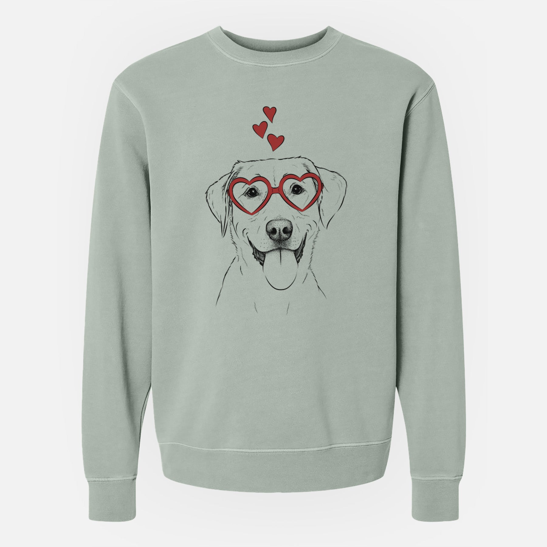 Valentine Daisy the Labrador Retriever - Unisex Pigment Dyed Crew Sweatshirt