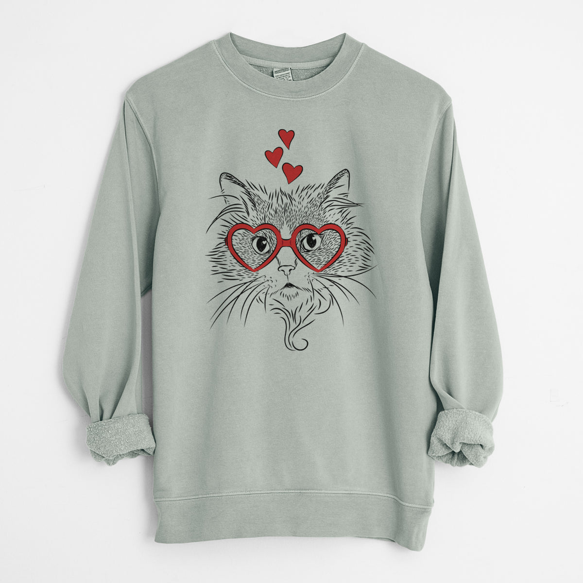 Valentine Daniel the Ragdoll Cat - Unisex Pigment Dyed Crew Sweatshirt