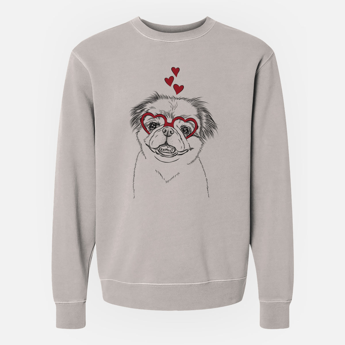Valentine Danny the Pekingese - Unisex Pigment Dyed Crew Sweatshirt