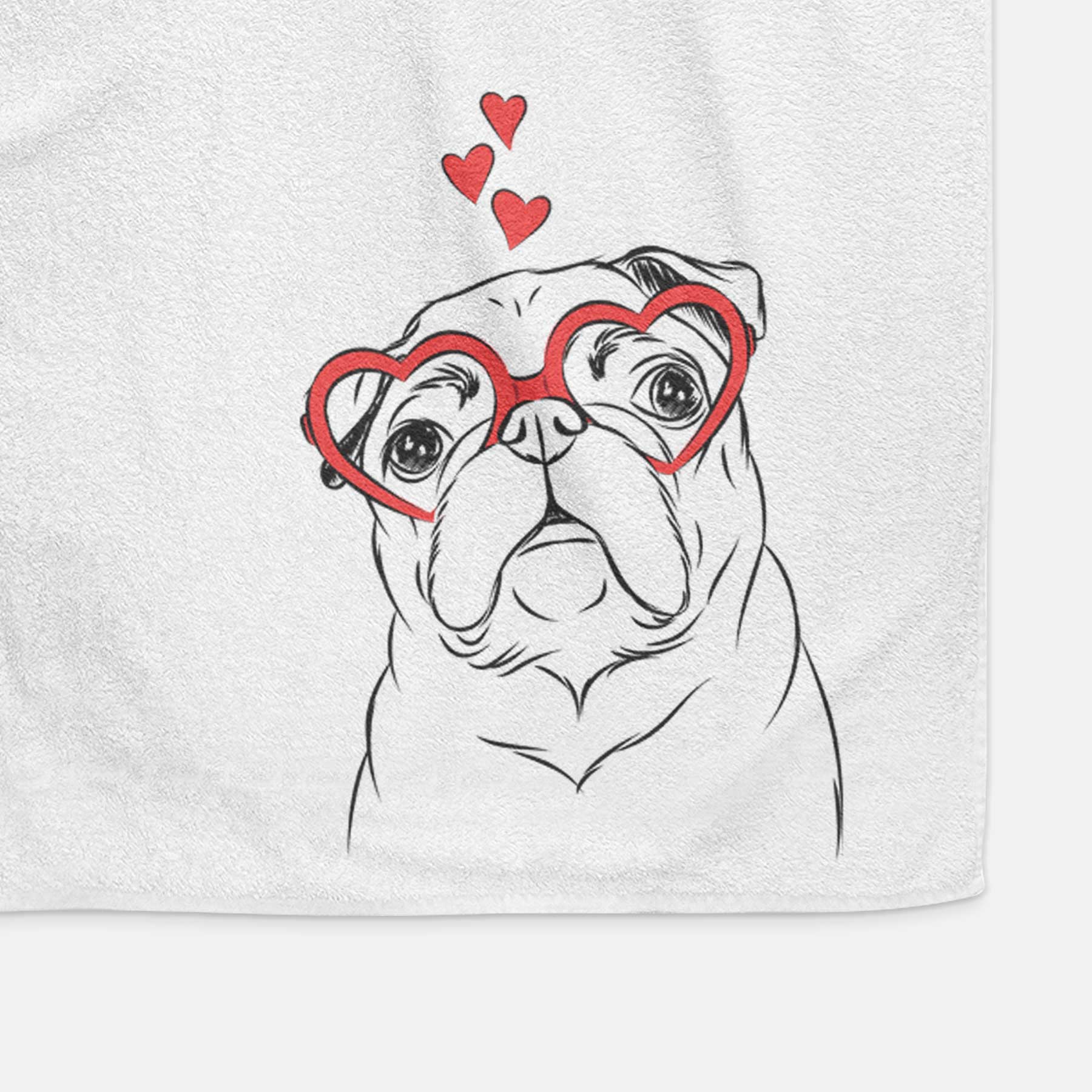 Darling Chloe the Pug Decorative Hand Towel