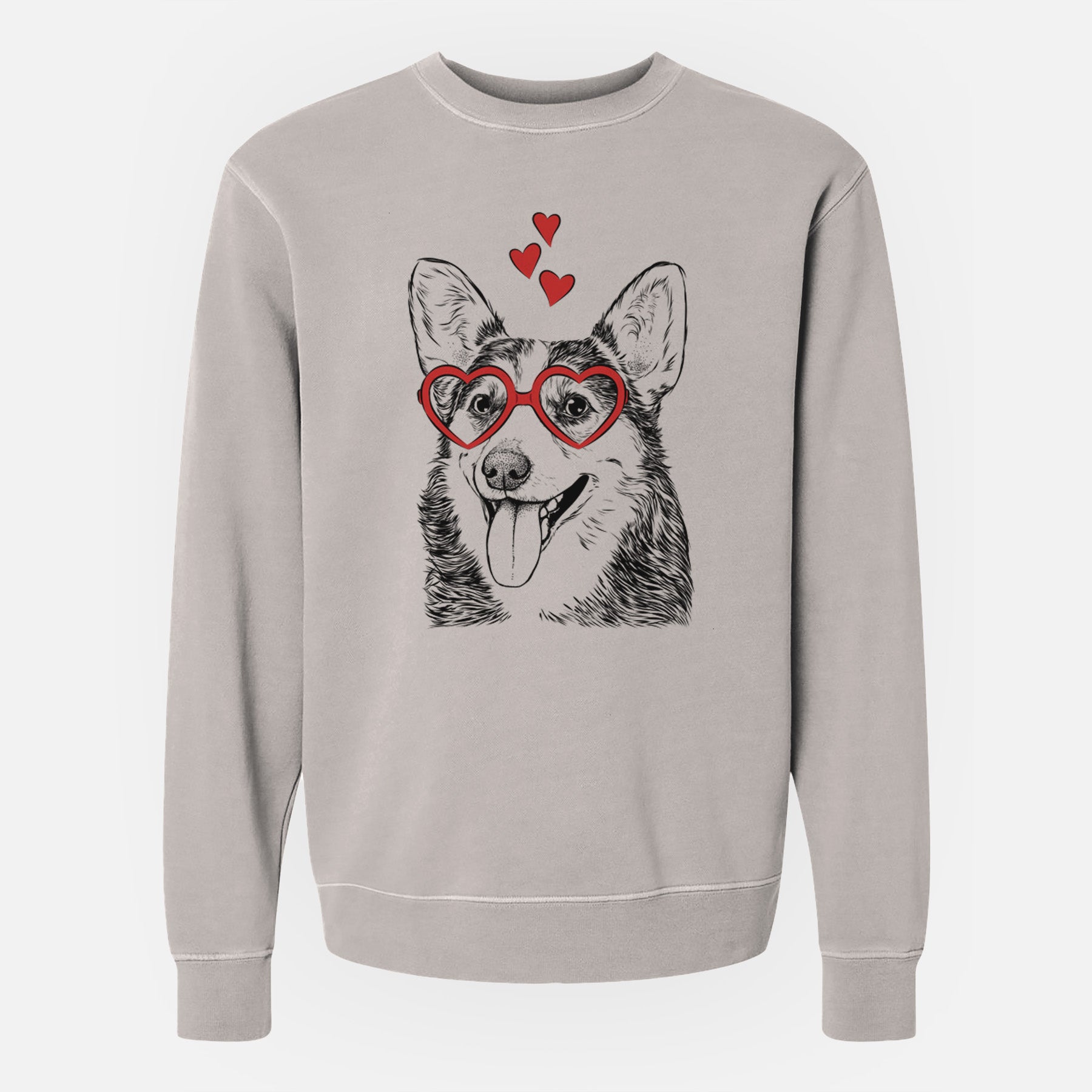 Valentine Darma the Corgi - Unisex Pigment Dyed Crew Sweatshirt