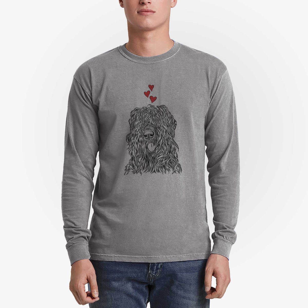 Valentine Darryl the Black Russian Terrier - Heavyweight 100% Cotton Long Sleeve