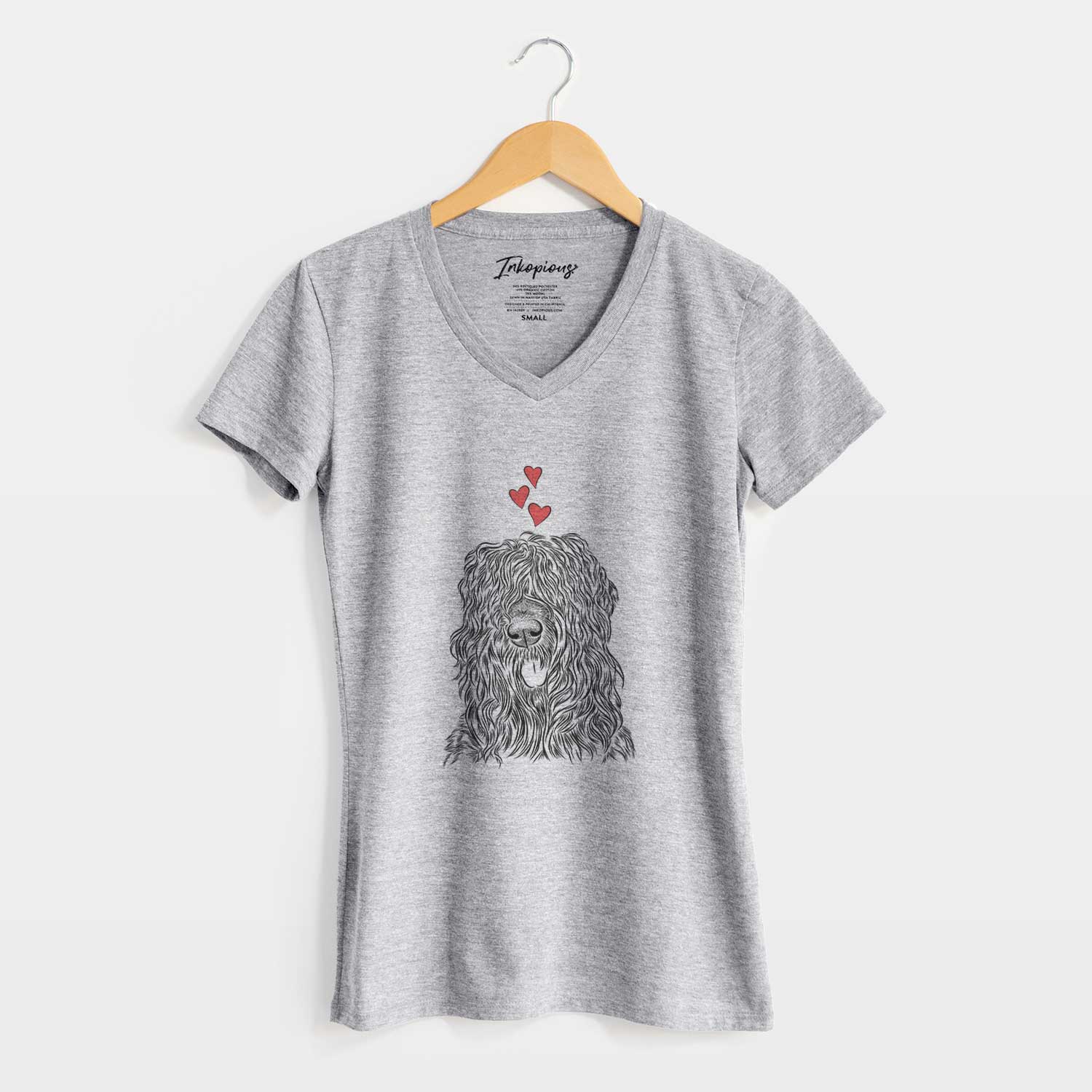 Valentine Darryl the Black Russian Terrier - Women's V-neck Shirt