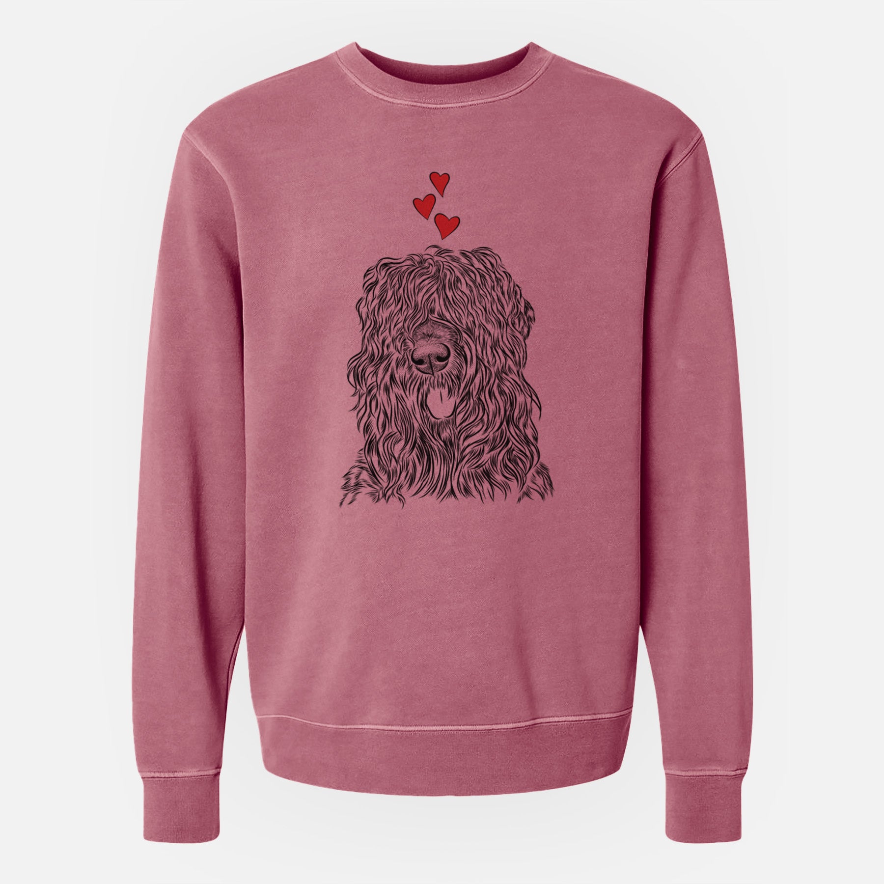 Valentine Darryl the Black Russian Terrier - Unisex Pigment Dyed Crew Sweatshirt