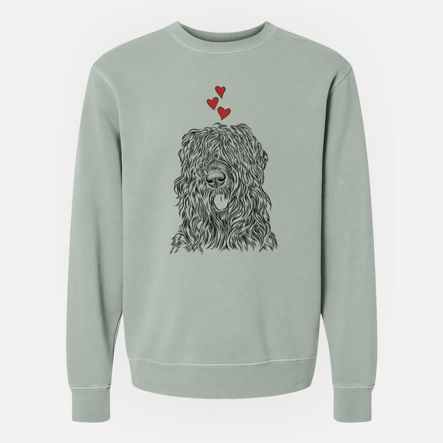 Valentine Darryl the Black Russian Terrier - Unisex Pigment Dyed Crew Sweatshirt