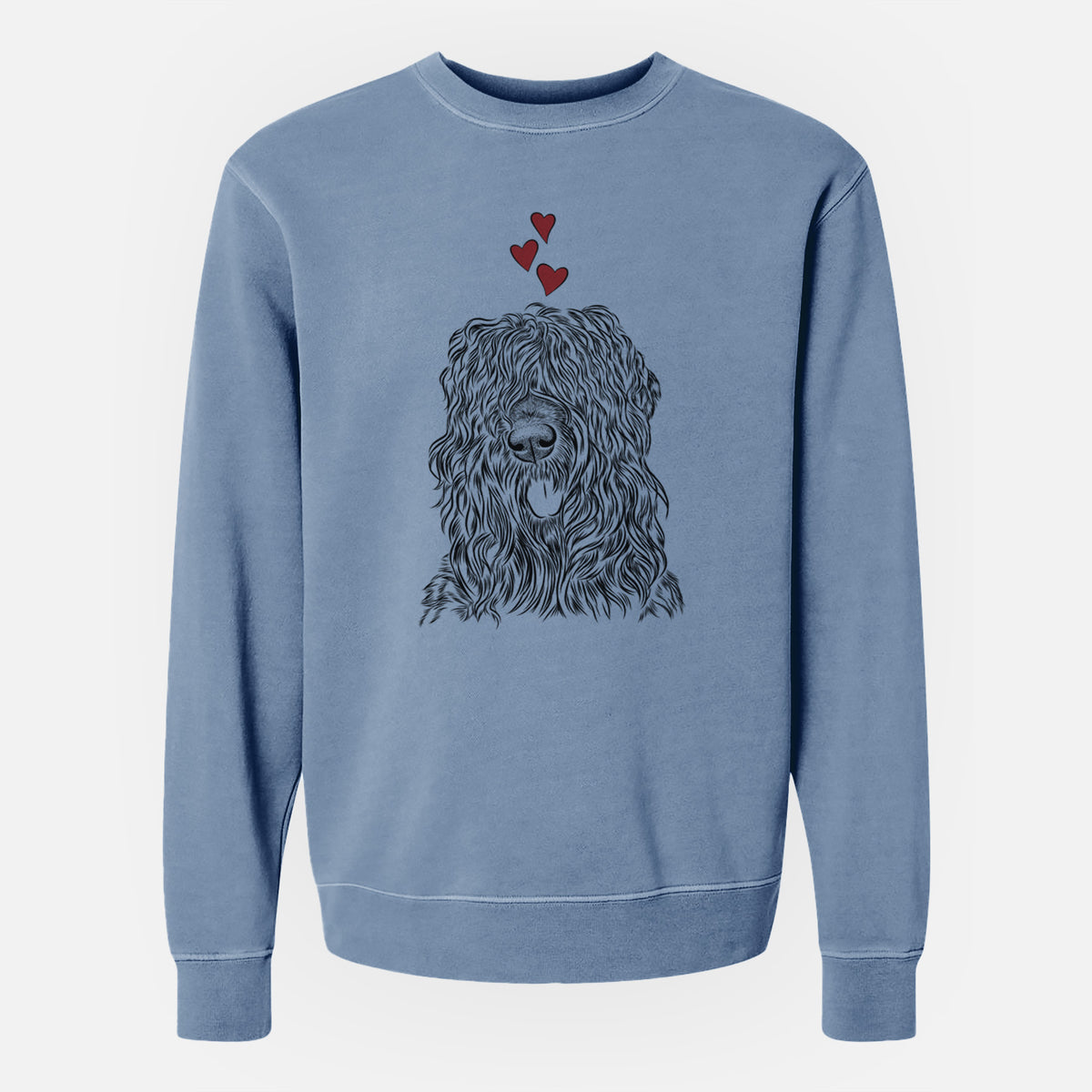 Valentine Darryl the Black Russian Terrier - Unisex Pigment Dyed Crew Sweatshirt