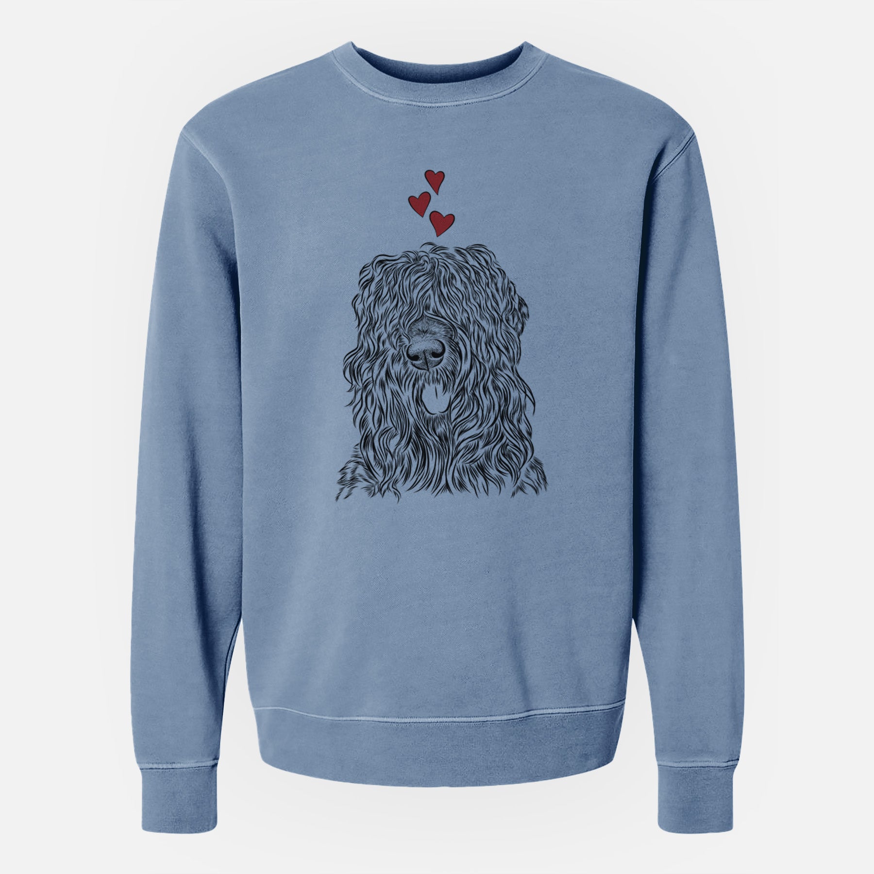 Valentine Darryl the Black Russian Terrier - Unisex Pigment Dyed Crew Sweatshirt