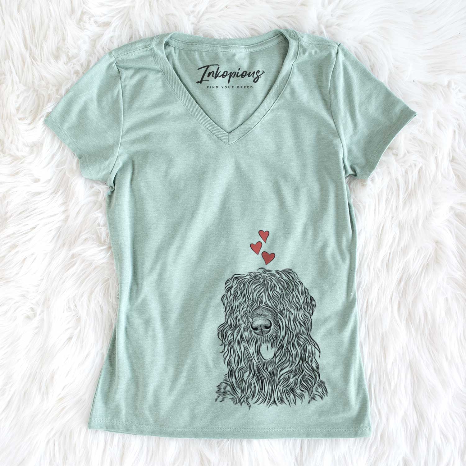 Valentine Darryl the Black Russian Terrier - Women's V-neck Shirt