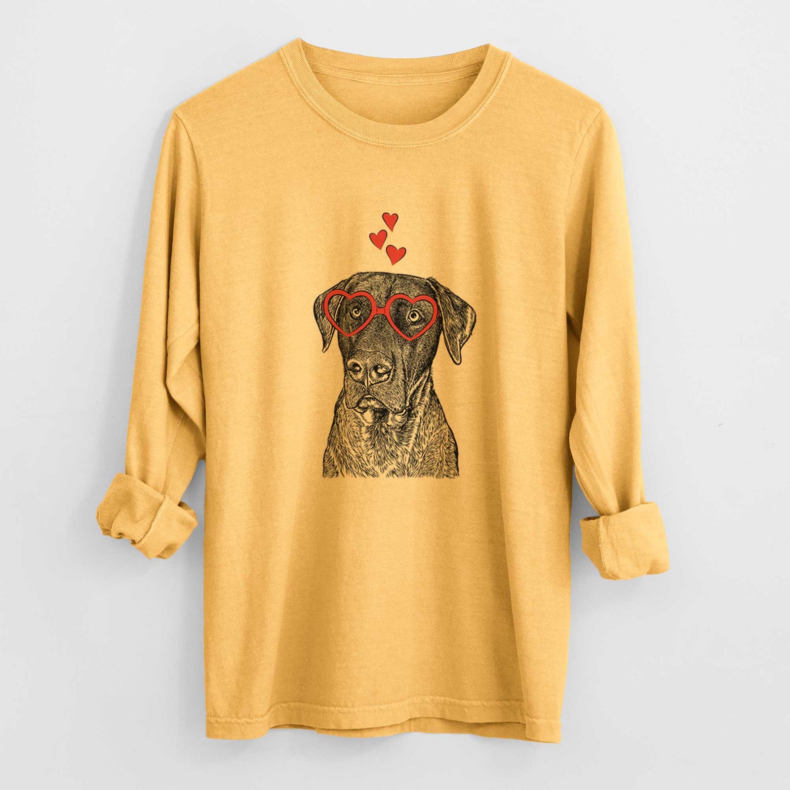 Valentine David the Boxador - Heavyweight 100% Cotton Long Sleeve