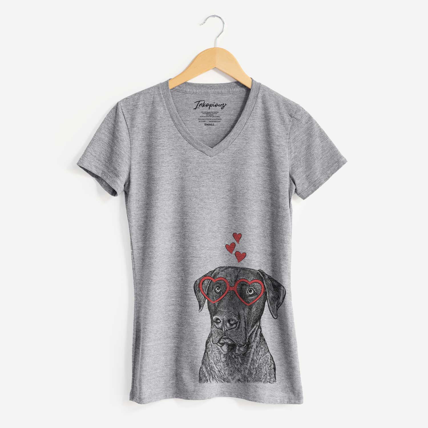 Valentine David the Boxador - Women's V-neck Shirt