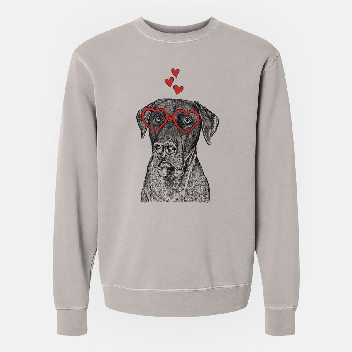 Valentine David the Boxador - Unisex Pigment Dyed Crew Sweatshirt