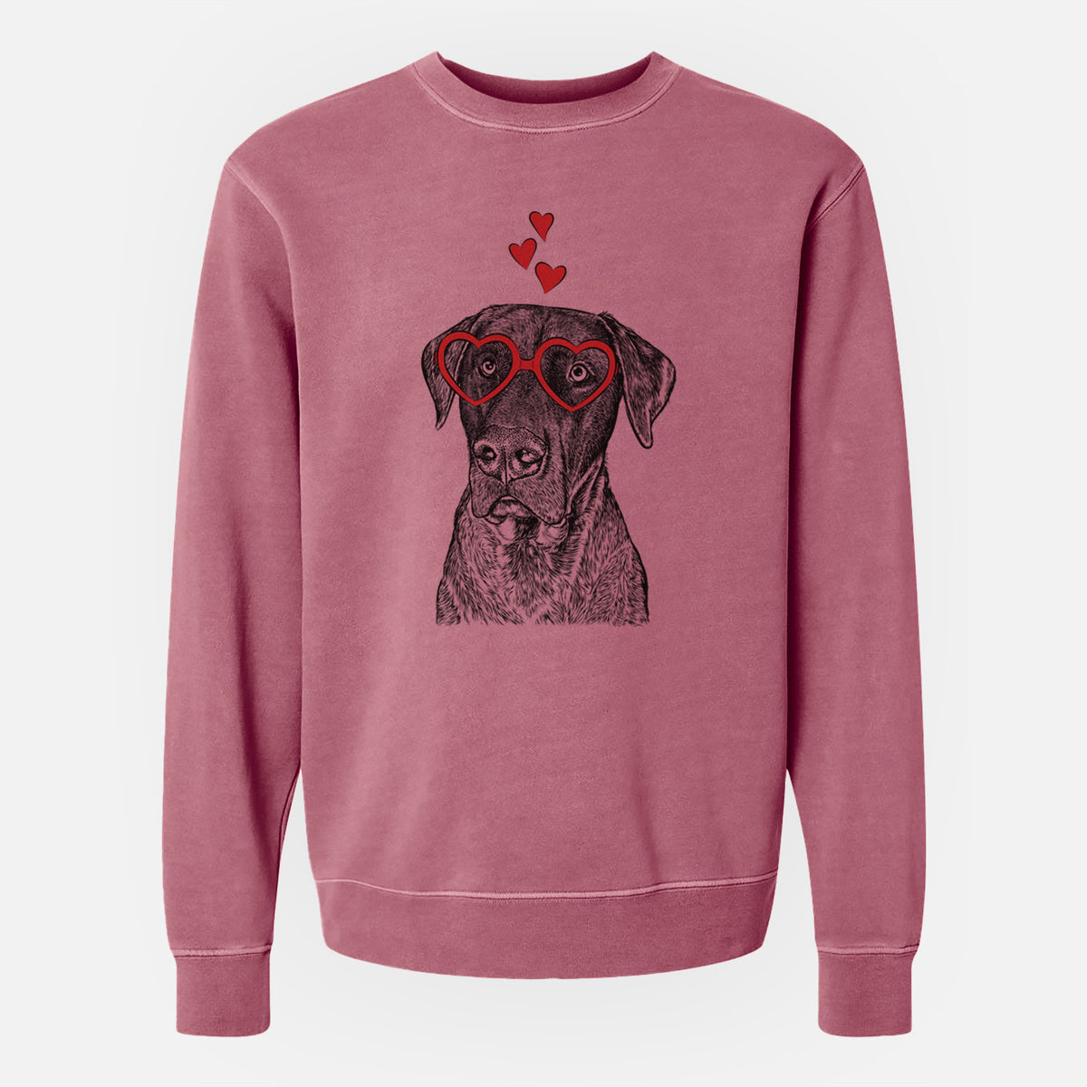 Valentine David the Boxador - Unisex Pigment Dyed Crew Sweatshirt