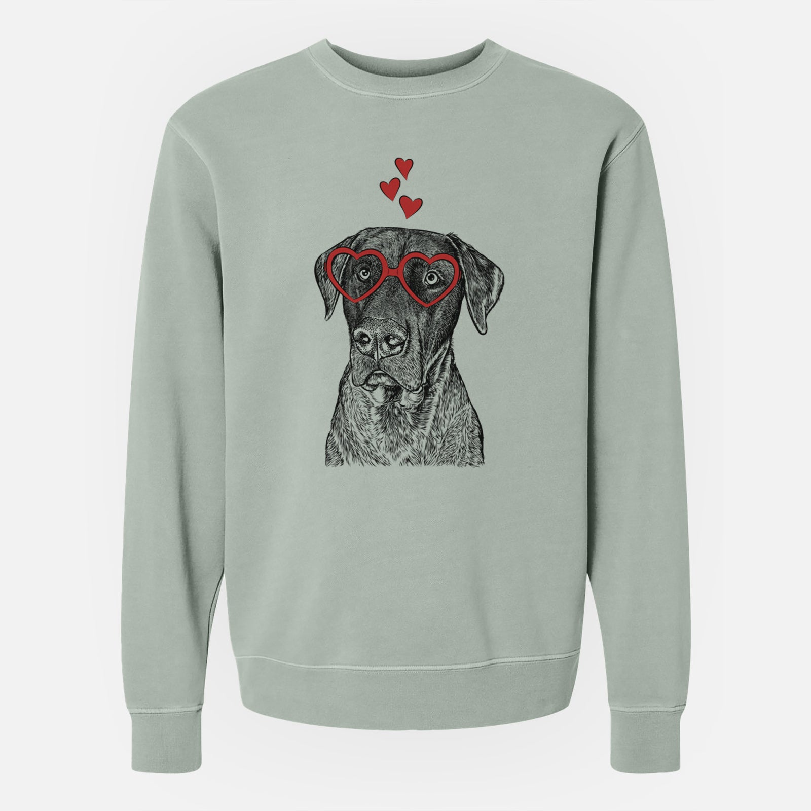 Valentine David the Boxador - Unisex Pigment Dyed Crew Sweatshirt