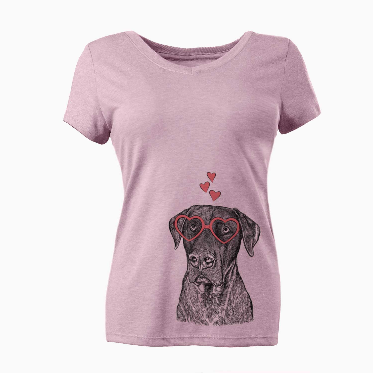 Valentine David the Boxador - Women's V-neck Shirt