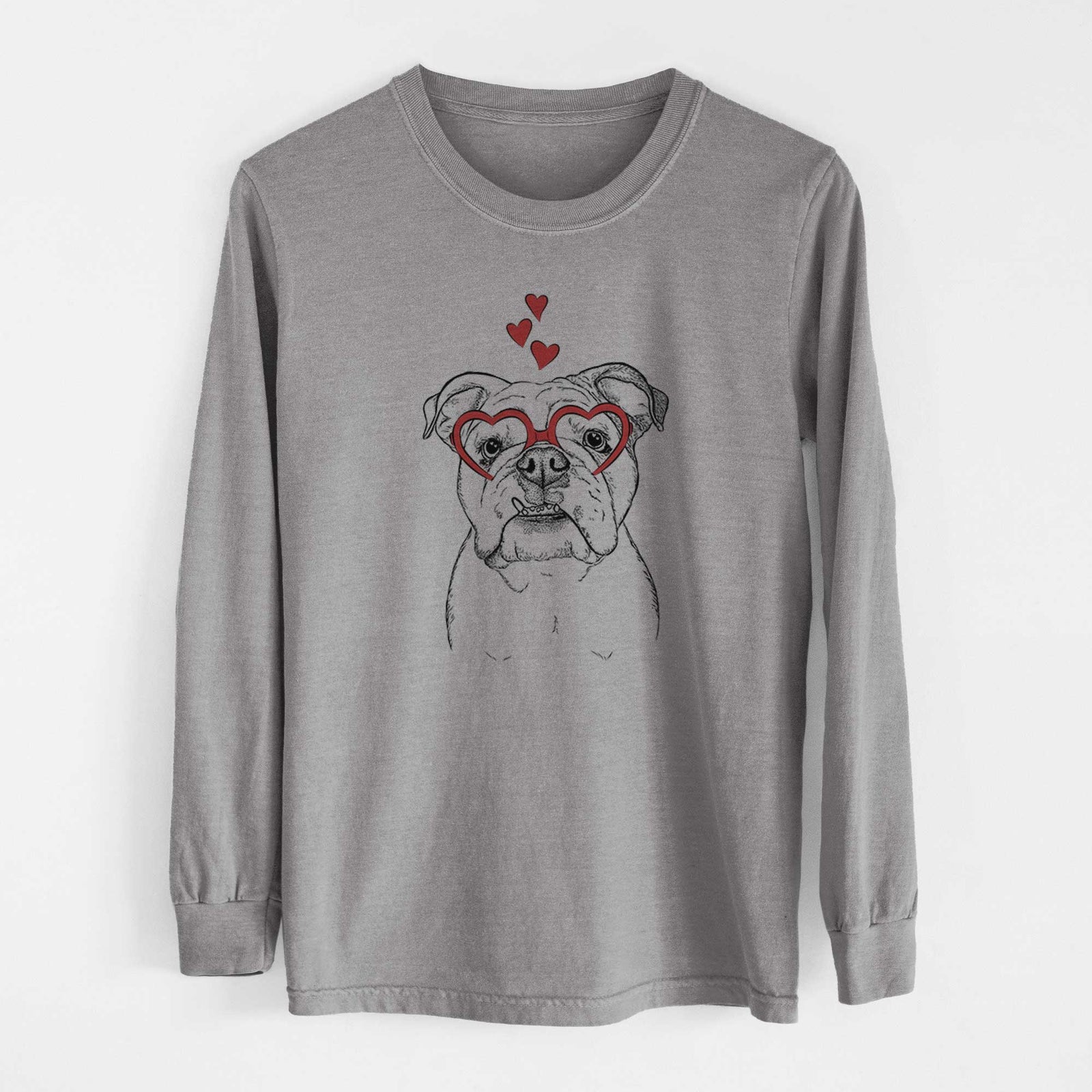 Valentine Dazy the English Bulldog - Heavyweight 100% Cotton Long Sleeve