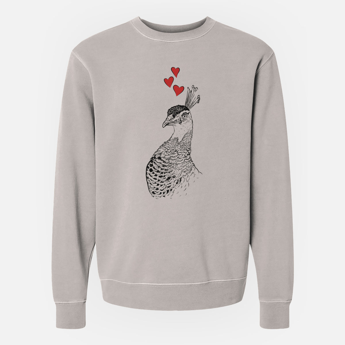 Valentine Dee the Peahen - Unisex Pigment Dyed Crew Sweatshirt
